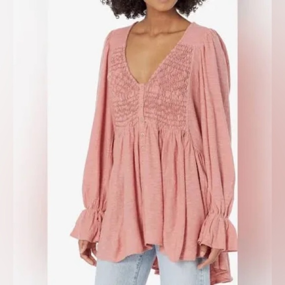 Free People Don’t Call Me Baby Tunic Top in the color Rosie.  NWT.